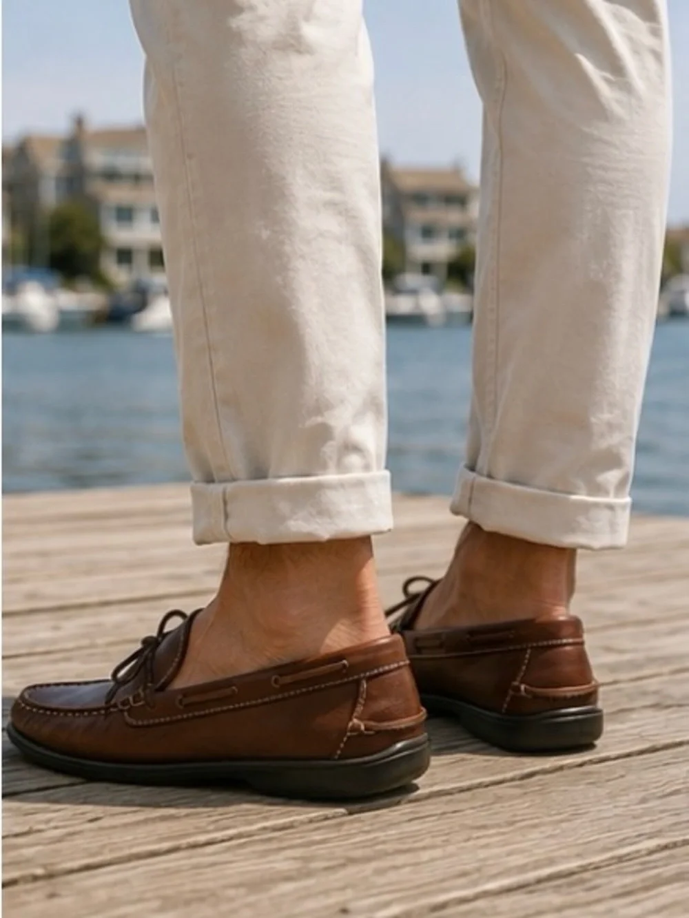 Cole Haan Cognac Leather Driving Loafers Moc Toe Men’s 10.5 M